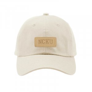 NCKU皮革標老帽_象牙白