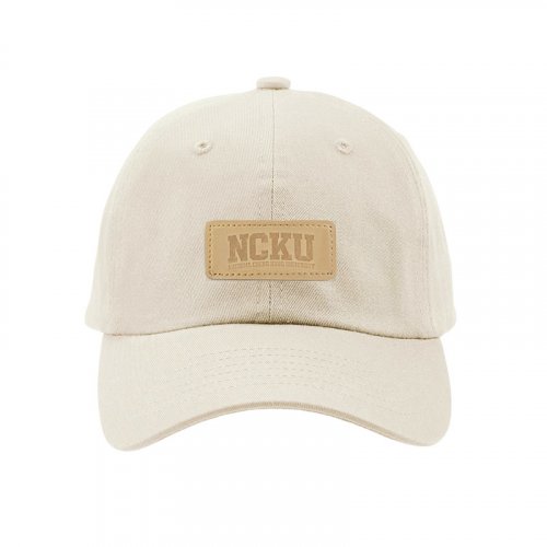 NCKU皮革標老帽_象牙白