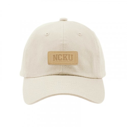NCKU皮革標老帽_象牙白