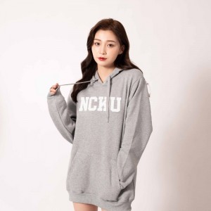 【最後兩件2L,售完不補】NCKU簡約經典款刷毛帽T_灰