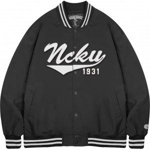 【最後10件，售完不補】NCKU率性滑面棒球外套_經典霧黑