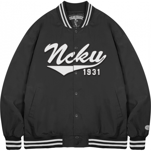 【最後10件，售完不補】NCKU率性滑面棒球外套_經典霧黑