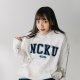 NCKU立體毛巾繡落肩帽T_麻花白