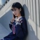 NCKU美式電繡滑面V領大學T_深藍