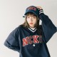 NCKU美式電繡滑面V領大學T_深藍