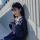NCKU美式電繡滑面V領大學T_深藍