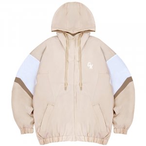 【最後十件，售完不補】NCKU復古撞色運動夾克_玩色奶茶