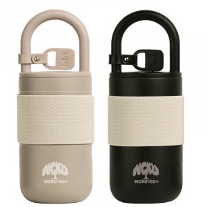【團購商品，30件起做】NCKU隨行背帶保溫杯400mL_奶茶/黑(需30倍數)