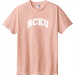 NCKU經典字框純棉短T_霧灰粉
