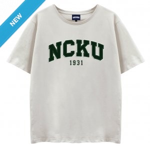 【2025新品限量上市】NCKU立體電繡寬版短T_米灰