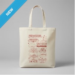 NCKU校園插畫帆布側背袋_米白