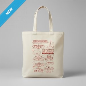 NCKU校園插畫帆布側背袋_米白