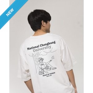 【2025新品上市】NCKU校園日常圖鑑寬版短T_白色
