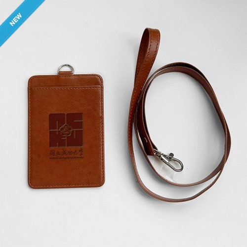 【9/15陸續出貨】NCKU皮革雙層證件套_焦糖棕