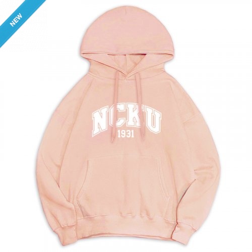 【早鳥限貨，售完預購】NCKU冬日輕甜系落肩帽T_微糖粉