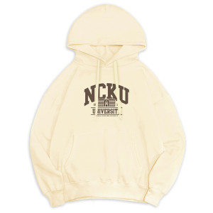 NCKU冬日輕甜系落肩帽T_奶霜白