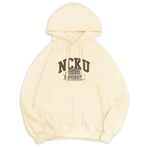 NCKU冬日輕甜系落肩帽T_奶霜白