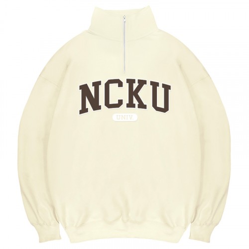 【最後十件,售完不補】NCKU經典款美式立領拉鍊大學T_奶油白 【最後十件,售完不補】NCKU經典款美式立領拉鍊大學T_奶油白
