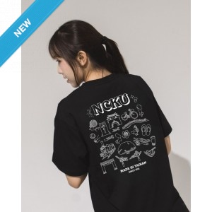 【2026新品上市】NCKU生活圖鑑插畫寬版短T_黑色