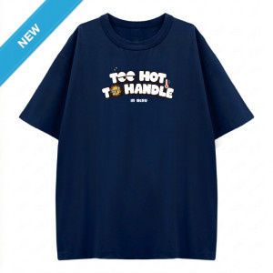 【最後五件，售完不補】TOO HOT TO HANDLE成大寬版短T_藍以生存(深藍)