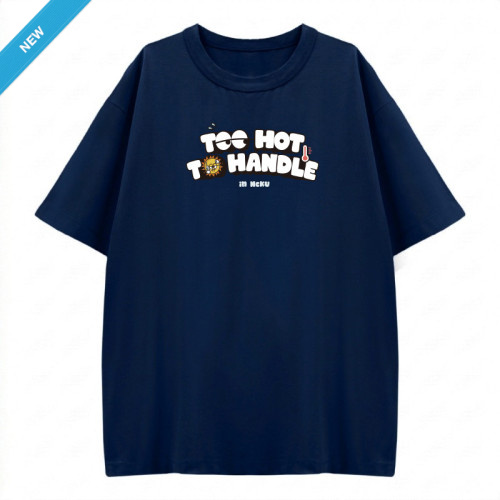 【最後五件，售完不補】TOO HOT TO HANDLE成大寬版短T_藍以生存(深藍)