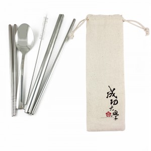 NCKU環保餐具五入組_米白