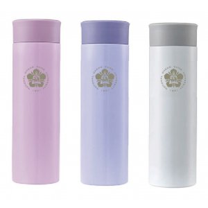 【團購商品，10個起做】NCKU校徽款療癒系304輕巧保溫瓶300mL_粉紫/粉藍/珍珠白(可混色)