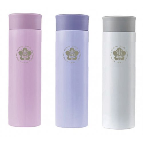 【團購商品，10個起做】NCKU校徽款療癒系304輕巧保溫瓶300mL_粉紫/粉藍/珍珠白(可混色)